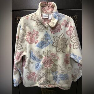 Alfred Dunner Women's Floral Teddy Jacket - Cream, Pink, Blue, Brown